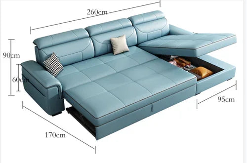 Cozy Modular Waterproof Sofas Beds Luxury Lounge Blue Nordic Modern Living Room Sofas Leather Foldable Divano Letto Furniture