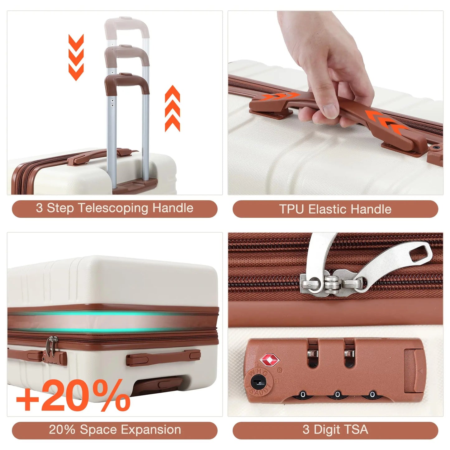 Travel Luggage Trolley Luggage 28 Inch Trolley Suitcase Carry-On Expandable Lightweight Suitcase ABS Hard Case with TSA Lock