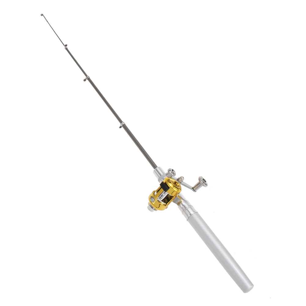 Fishing Rod Reel Combo Set Mini Telescopic Pocket Pen Fishing Rod Pole Fish Rod+Reel Pocket Fishing Rod Reel Full Kit