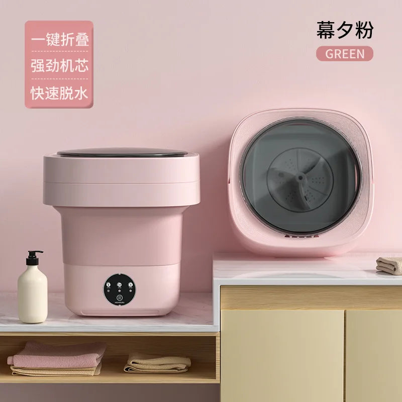 11L Blue light Portable Washing Machine Underwear with Dryer Bucket Socks Clothes Washer Camping Folding Mini Washing Machine