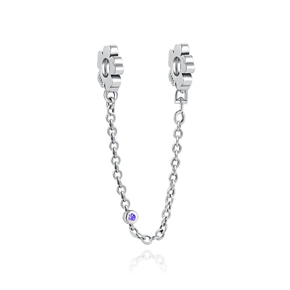 New 925 Silver Horseshoe Clover Star Cat Charm True eyes Pendant Safety Chain Bead Fit Original Bracelet Jewellery Gift dragon