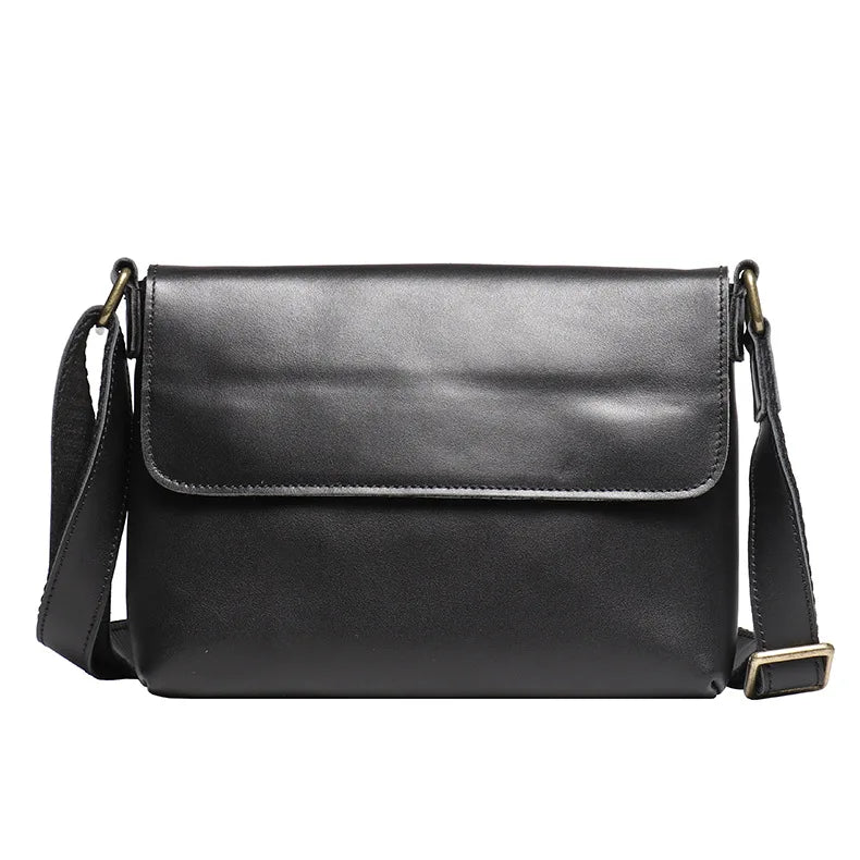 Crazy Horse Leather Men's Shoulder Bag Genuine Leather Small Bag Crossbody Cowhide Bag for Man High Quality Men Satchel Bags