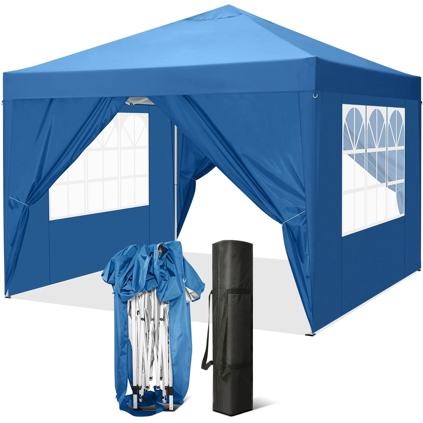 10x10 Pop up Canopy Tent Protable Canopy Tent with 4 Sidewalls Waterproof Instant Shelter Tent for Parties,with Carry Bag
