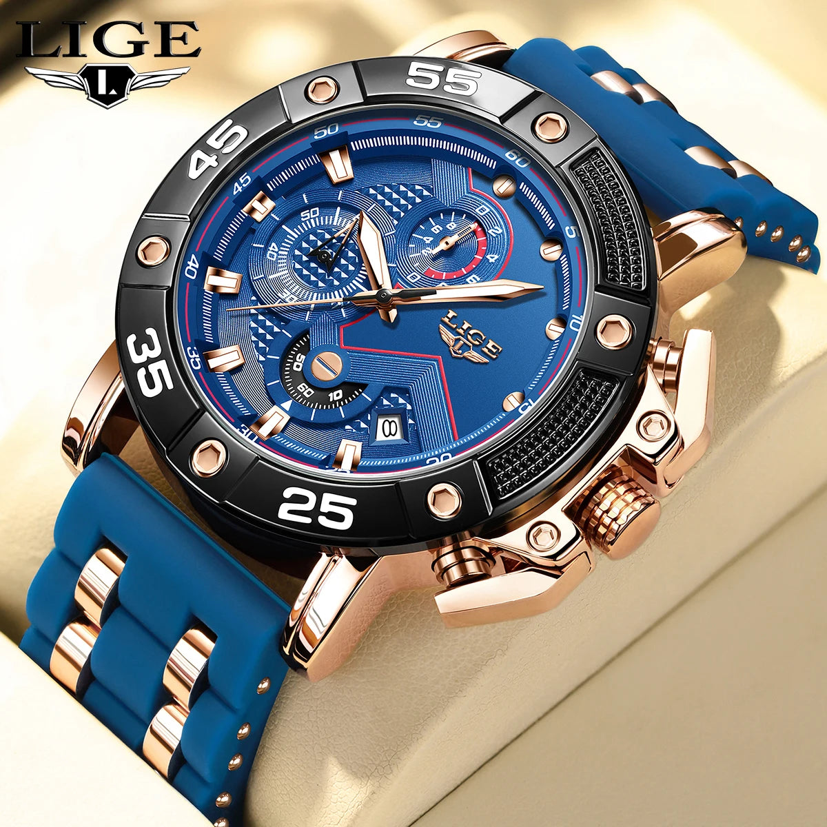 2025 Watches for Men LIGE Top Luxury Brand Quartz Mens Watch Sport Waterproof Wrist Watches Chronograph Date Relogio Masculino