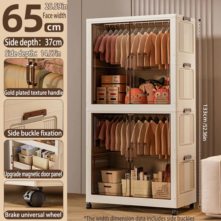 Multi-specification Large Capacity Wardrobe Foldable Easy Install Clothes Storage Cabinet  Organizer for Home