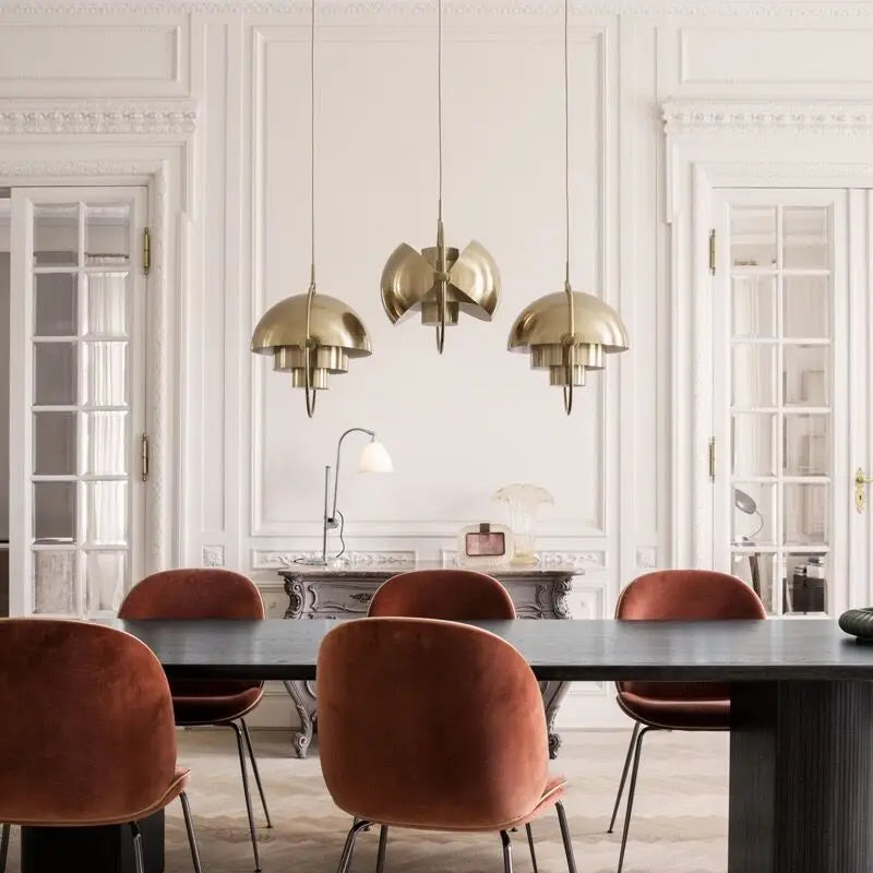 Modern Dining Table Chandeliers LED Polished Wrought Iron Adjustable Shape Hanging Lamps Living Room Bedroom Bedside Chandelier