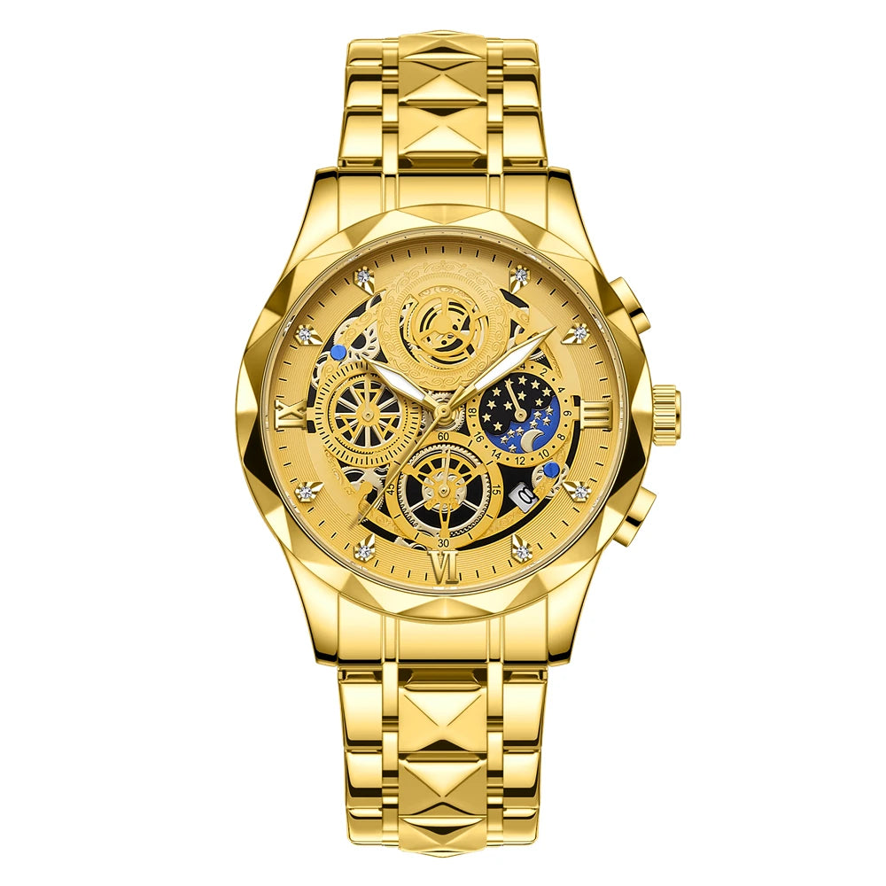 Fashion Man Wristwatch Waterproof Luminous Chronograph Watch for Men Stainless Steel Men's Quartz Watches reloj hombre 2024 New