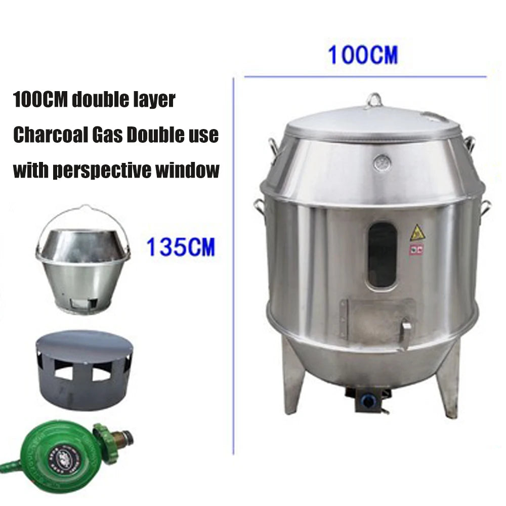 Vertical Charcoal Forno Stainless Steel Duck Chicken Oven Commercial Meat Roast Stove Goose Crispy Pork Belly Hanging Oven