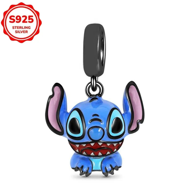 For Original Women 925 Bracelet Bangle Pendant Charm Disney Stitch 925 Sterling Silver Boutique Bead DIY Jewelry Gift New in Hot