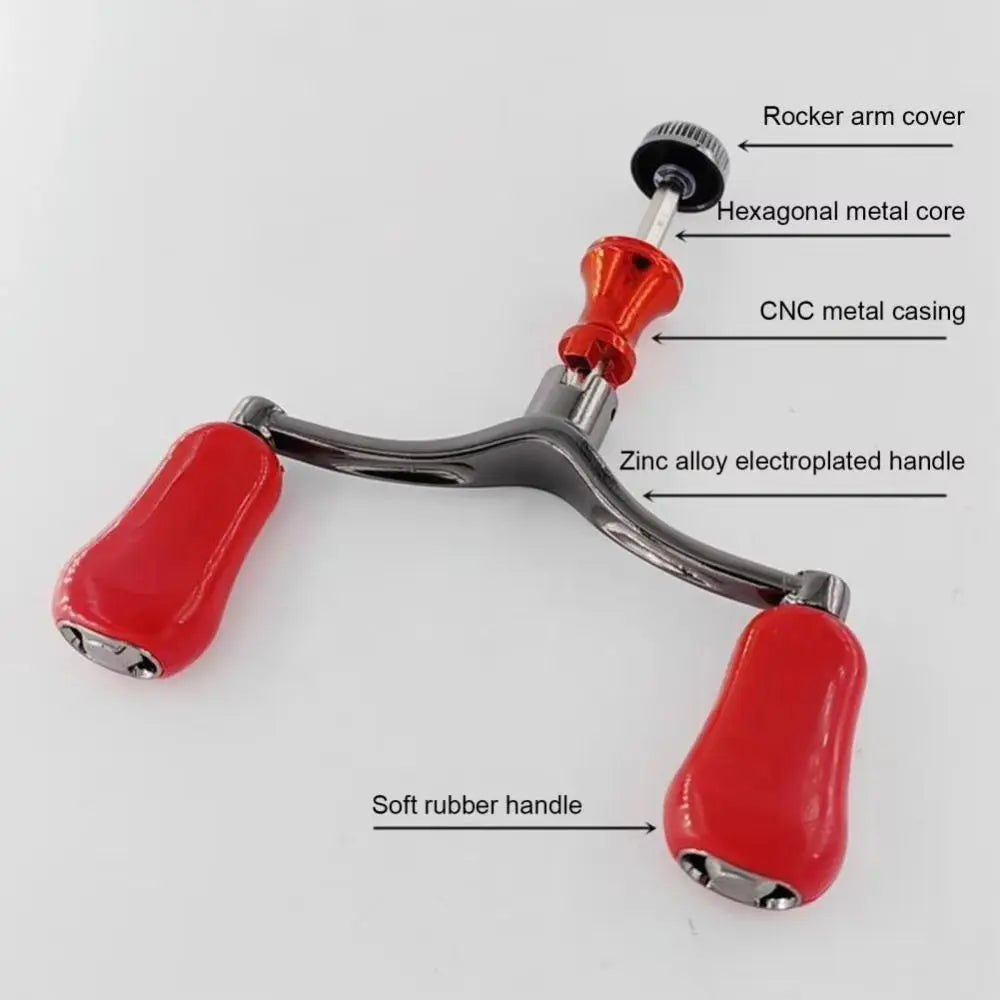 Double Reel Fishing Reel Handle Light Weight Ergonomic Design Fishing Knob Grip Reusable Sturdy Rocker Spinning Reel Replacement