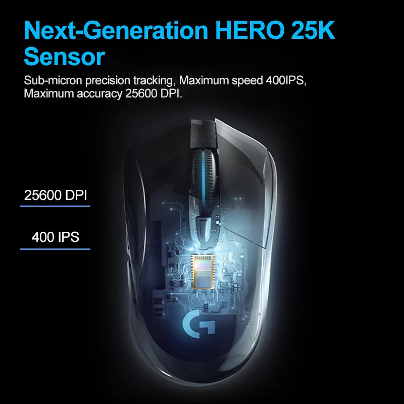 Logitech G703 LIGHTSPEED HERO Gaming Mouse 25600DPI Rechargeable Ergonomic 2.4G Wireless Bluetooth Mice RGB Backlight for gaming