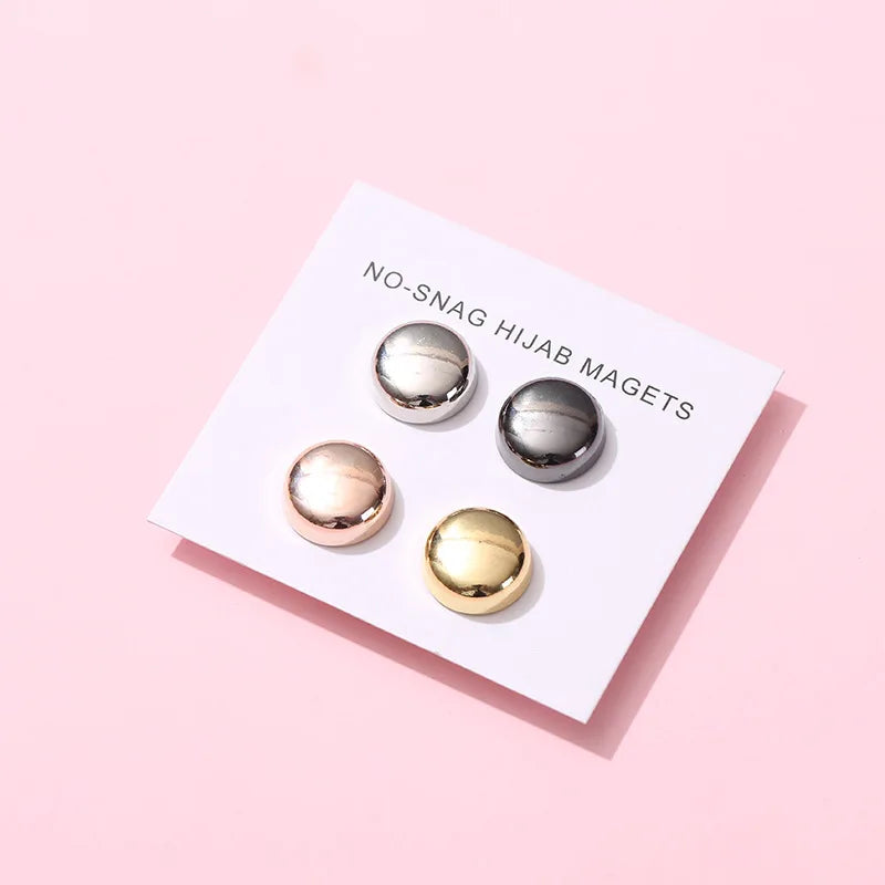 Strong Metal Plating Magnetic Hijab Clip Safe Muslim Scarf Brooch Luxury Accessory No Hole Pins Brooch Magnet for Women Girl
