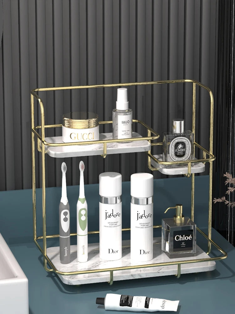 Bathroom Toiletries Counter Storage Shelf Bathroom Corner Shelf Bathroom Toothbrush Storage Shelf Cosmetics Organizer Shelf