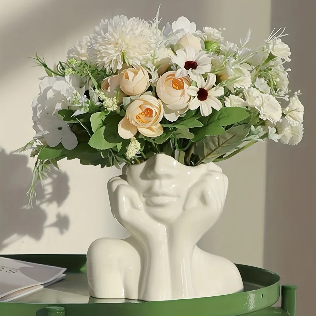 Human Ceramic Vase Human Vase Art Vase Scandinavian Home Decoration Ceramic Vase Tabletop Art Statue