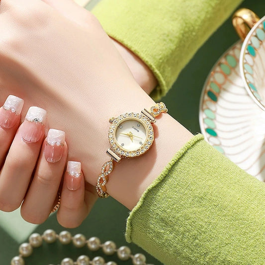 Women's Small Dial Wristwatch, Female Bracelet Watch, Quartz, Leisure, Popular, Elegant Clock, Golden Relojes, Hour, Ladies