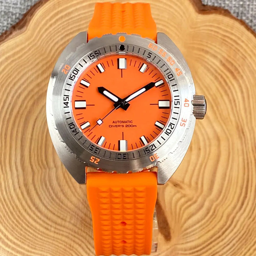 Tandorio V2 Buckle Bracelet Steel Bezel 42mm Sapphire Glass 20ATM Water Resistant NH35 Automatic Mens Dive Watch Reloj Hombre