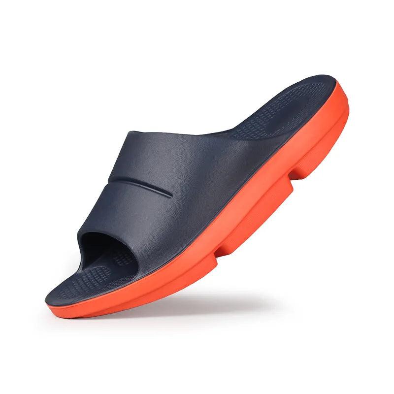 Mens Sport Recovery Sandals Arch Support Plantar Fasciitis Thick Cushion Slides Non-Slip Summer Beach Sandals for Indoor Outdoor