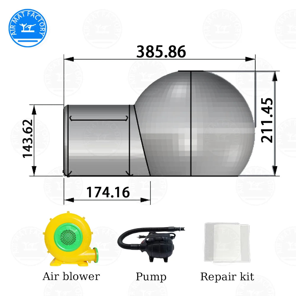 2.5/3M Balloon Inflatable Bubble House, Outdoor Transparent Dome PVC Material Bubble Tent House with Blower, Free Shipping
