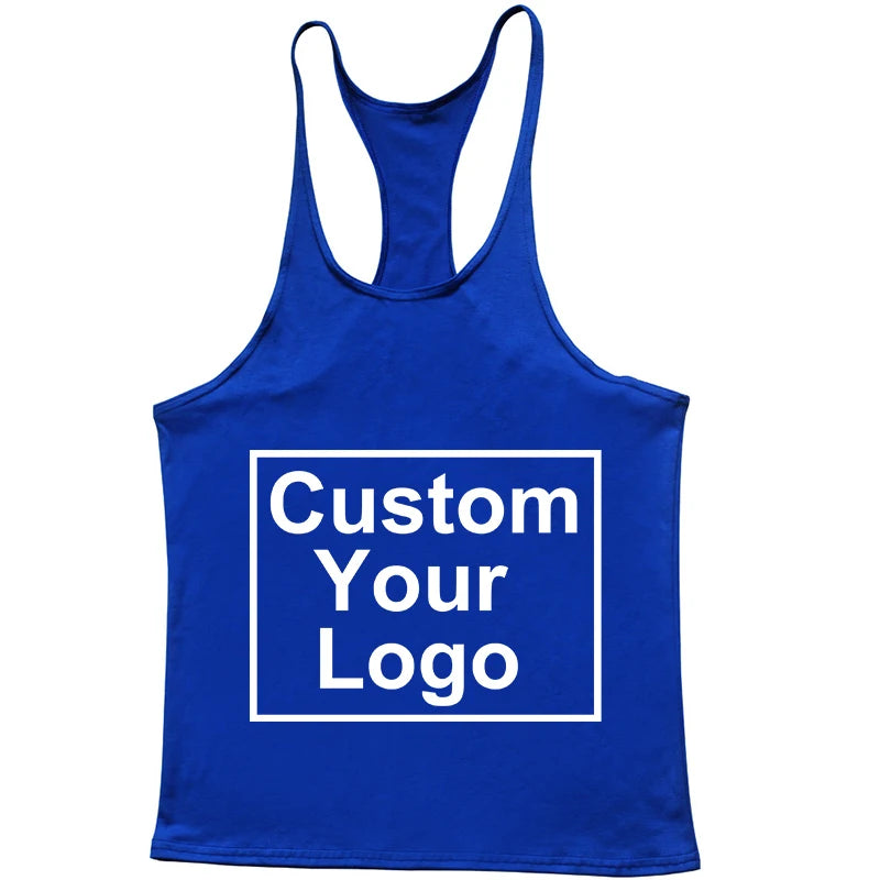 Customized Logo Men's Gym Exercise Fitness Tank Top Y Back Fitness Lightweight Shoulder Strap Muscle Stringer Fitness T-shirt