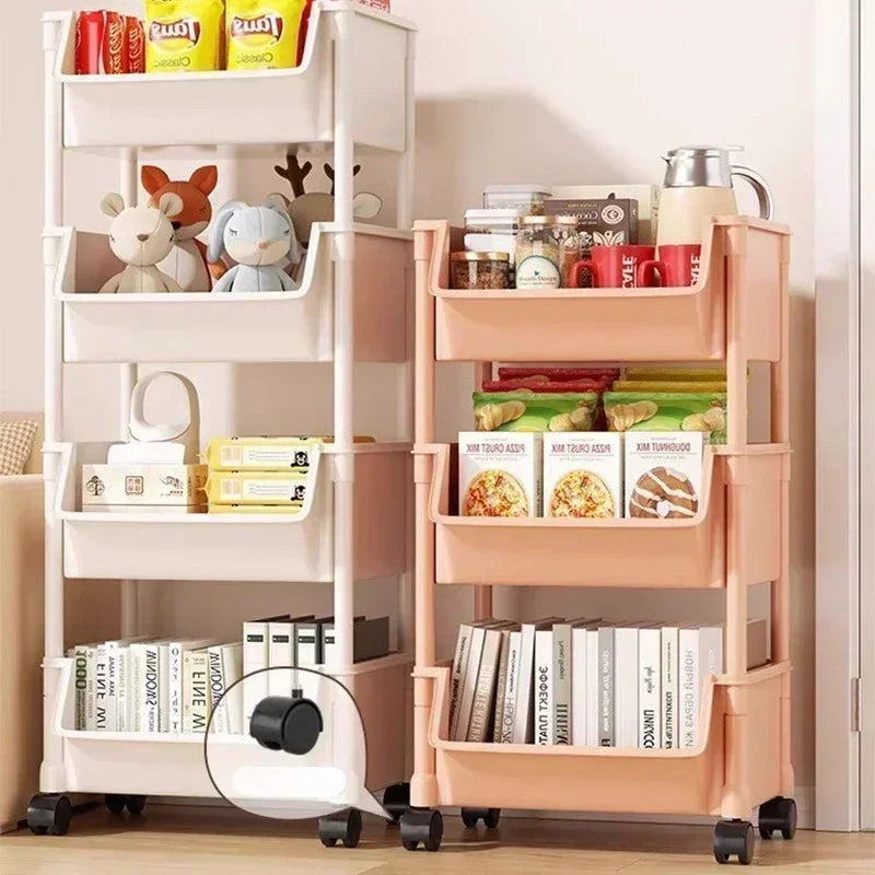 Trolley Bookshelf Kitchen Storage Rack Kitchen Corner Narrow Slit Storage Cabinet Bathroom Living Room Home Organizer