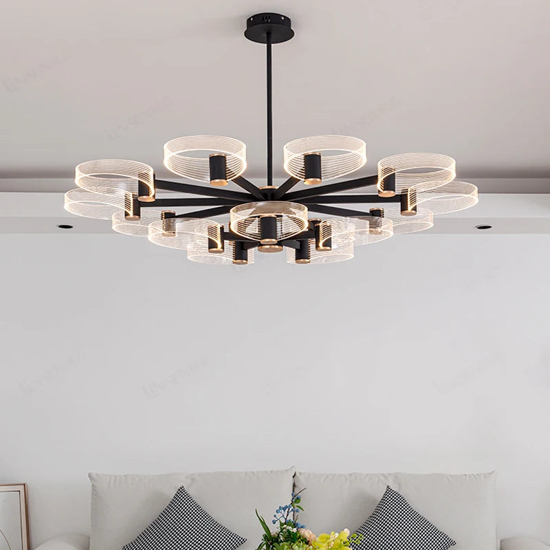 Living Room Pendant Light Simple Luxurious Nordic Fixture Bedroom Dining Room Ceiling Chandelier Home Decor Lighting 220V 110V