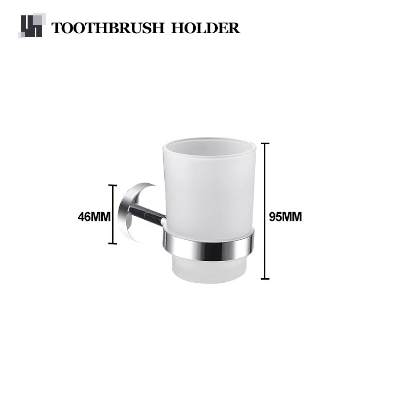 Bathroom Accessories 304Stainless Steel Hardware Kit Wall Mount Clothe Hook Paper Holder Towel Bar Toilet Brush Holder Soap Dish