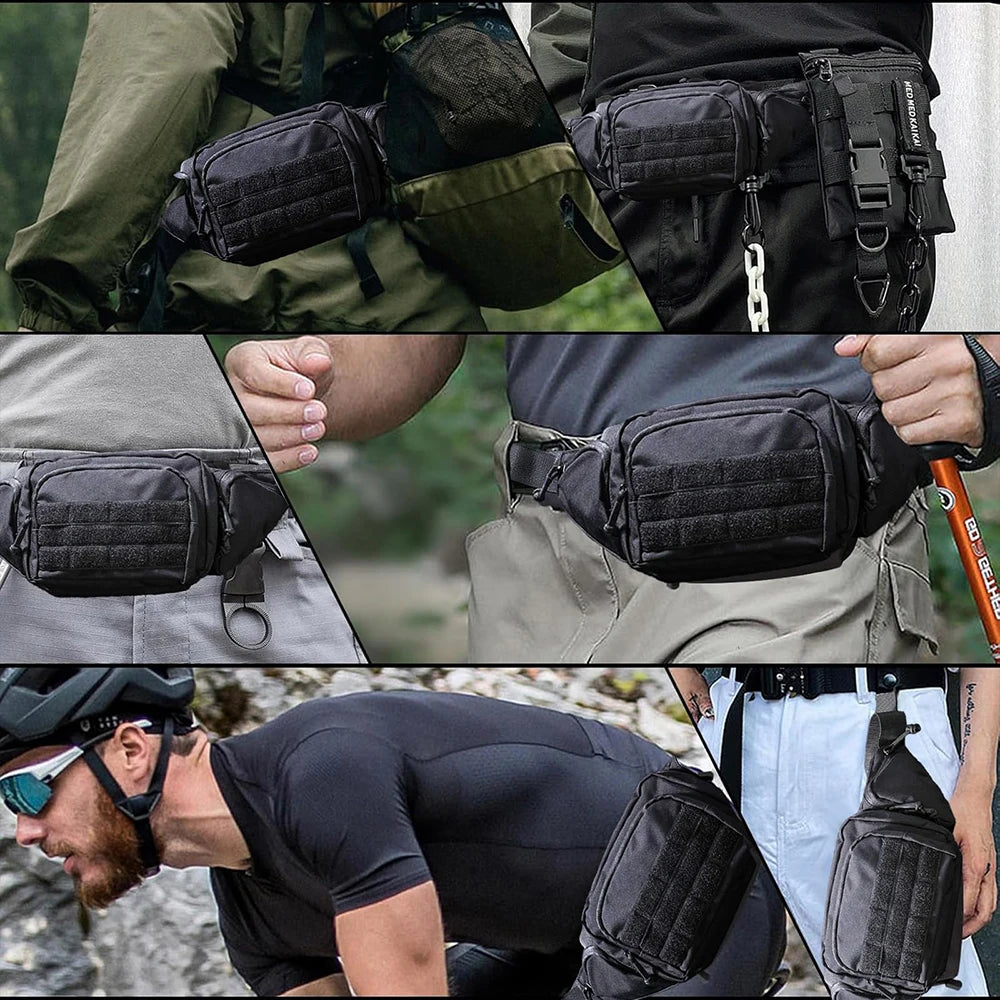 Tactical Multi-function Waist Bag Fanny Packs for Men Nylon Shoulder Hiking Mobile Phone Bag Sports High-capacity Chest Bag