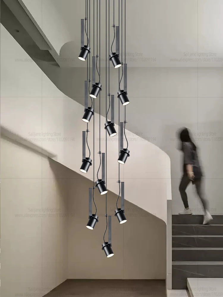 Led Spotlights Chandelier Minimalist Modern Living Room Lighting Home Decoration Hanging Restaurant Lamp Stairs Pendent light