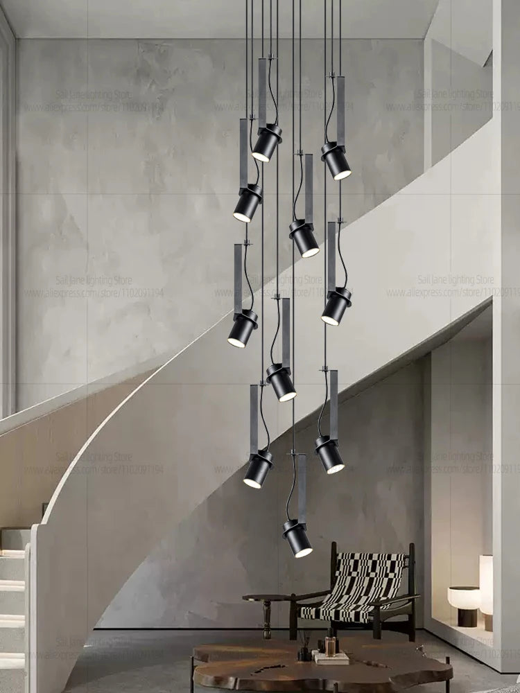 Led Spotlights Chandelier Minimalist Modern Living Room Lighting Home Decoration Hanging Restaurant Lamp Stairs Pendent light