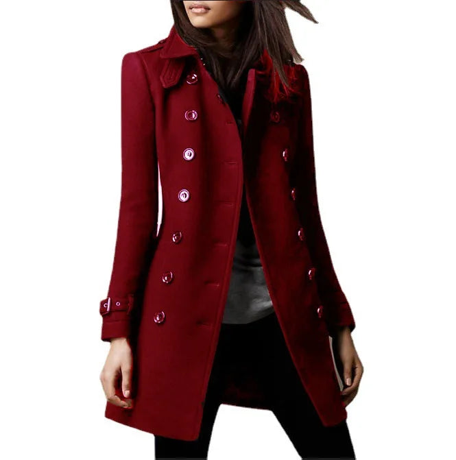 Autumn and Winter Double-breasted Casual Jacket Women's Clothing