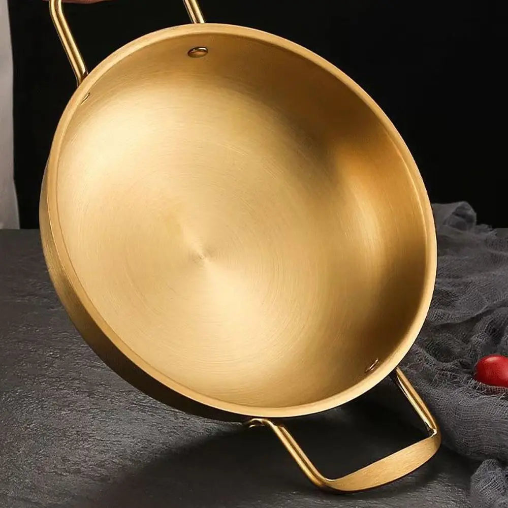 Kitchen Stainless Steel Seafood Rice Pot Home Cooking Paella Pan Picnic Snack Plates Cookware Saucepan Dry Pots with Handle