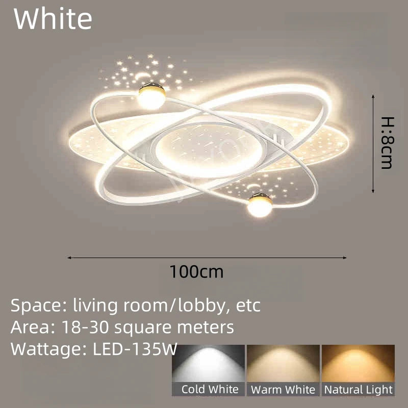 Modern LED Chandelier Light Luxury Starry Sky Home Decor Living Children's Room Bedroom Lamp Indoor Lighting Kids’ Pendant Light
