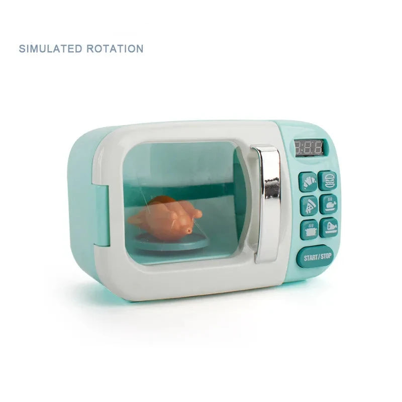Kitchen Toys Set Kids Pretend Play Home Appliances Washing Machine Toaster Microwave Juicer Egg Cooker Girls Boys Play House Toy