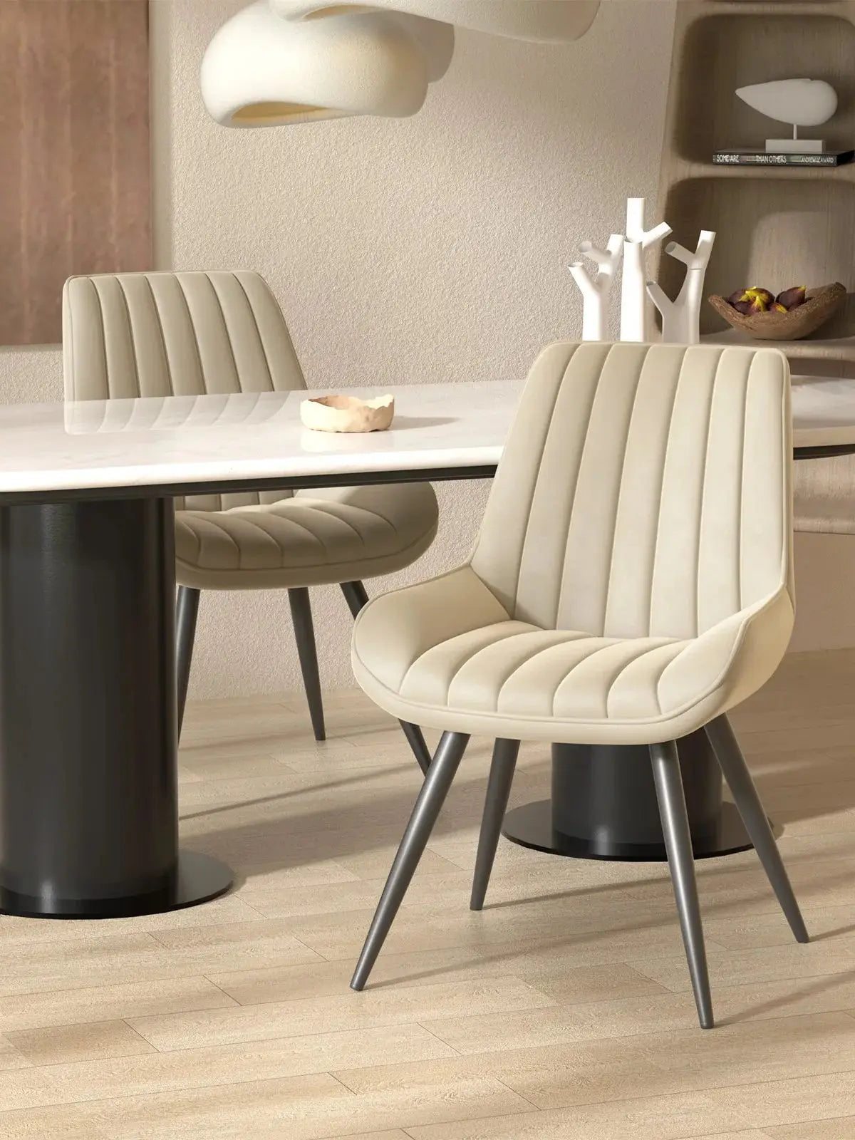 2 Pcs Office Chair Set Simple Dining Chair Without Armrests Loose Bar Chair Backrest Dining Room Bedroom Hotel Soft Bag Chair Solid Color Furniture