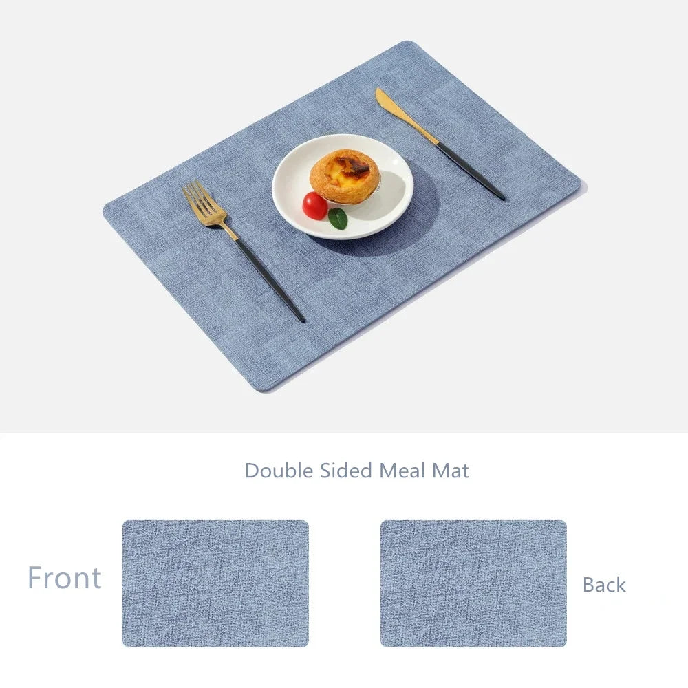 Faux Leather Place Meal Pad Placemats,Dual Sided Dining Table Square Non-Slip Heatproo Waterproof Washable Table Mats.Wholesale