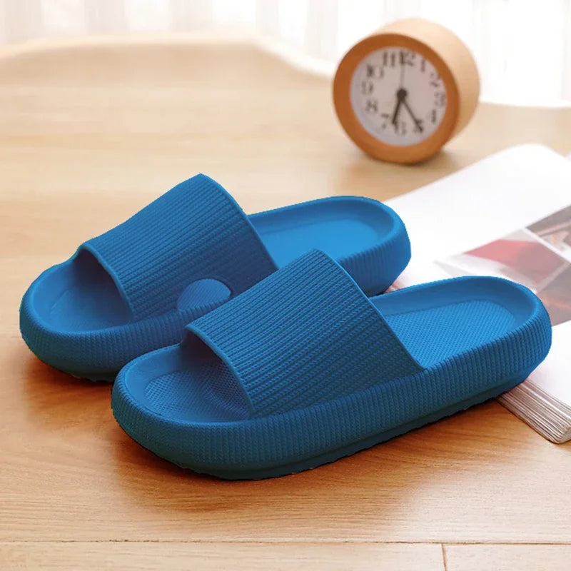 Women Eva Thick Platform Cloud Slippers Indoor Home Soft Sole Pillow Slides Sandals Woman 2025 Summer Non Slip Beach Flip Flops