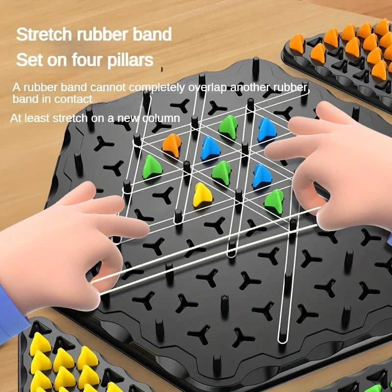 AIUAZA Triangle Chess Games, Triangle Board Games, Triangle Rubber Band Games Parent-Child Interactive Games, Family Games