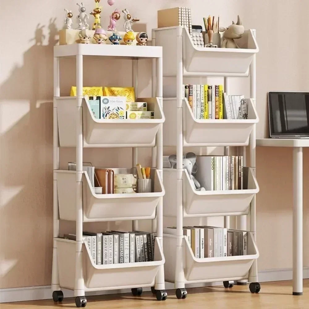 1/2 Set Trolley Bookshelf Kitchen Storage Rack Kitchen Corner Narrow Slit Storage Cabinet Bathroom Living Room Home Organizer