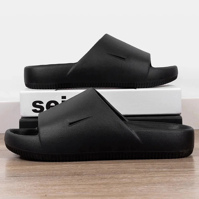 2024 New Ultra Soft Casual Sports Wear-Resistant Outdoor Heightened Slippers Sandals Couple Model Slippers For Women