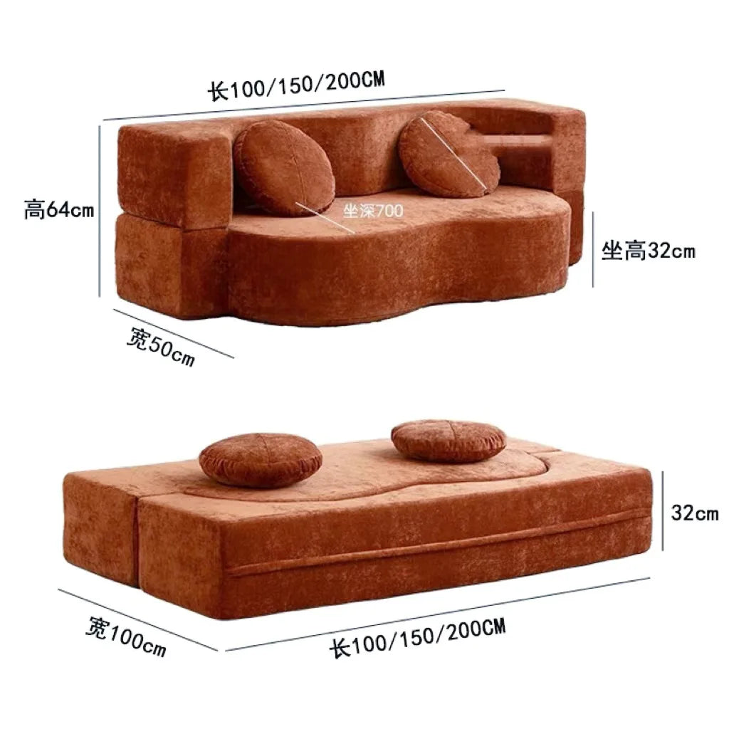 Living Room Sofas Vacuum Compression Sofa Pure Sponge Single Multifunctional Foldable Special Shaped Sofa Bed Furniture