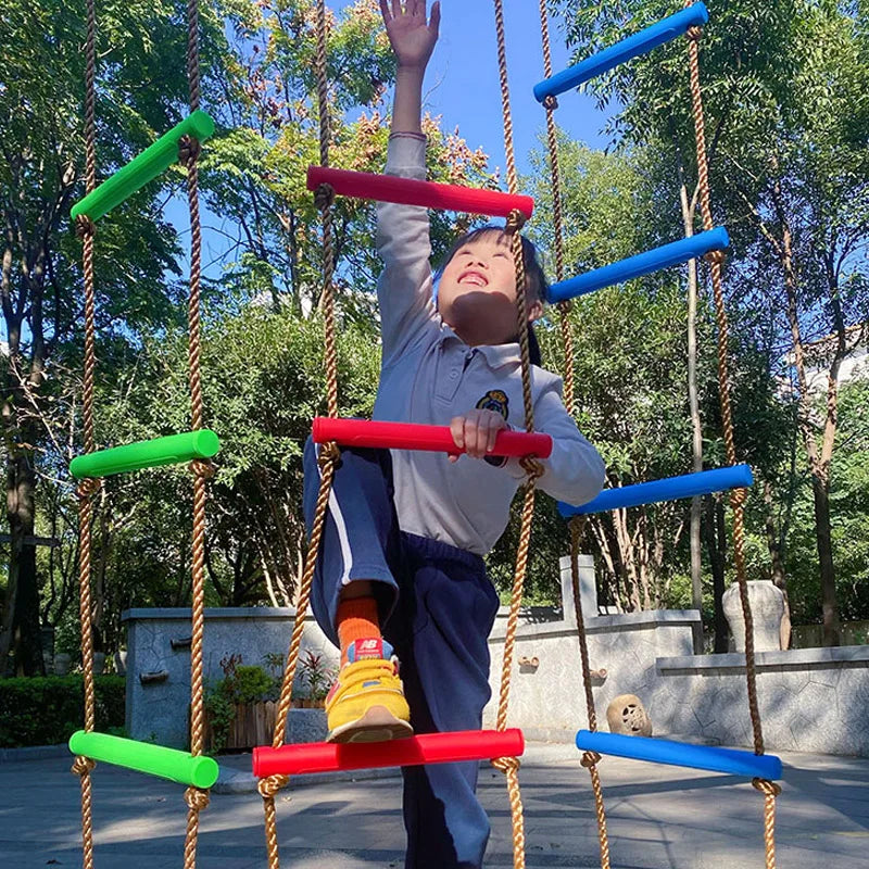 Climbing Rope Ladder For Kids Outdoor Games Backyard Swing Garden Tree House Playground Sensory Integration Training Equipment