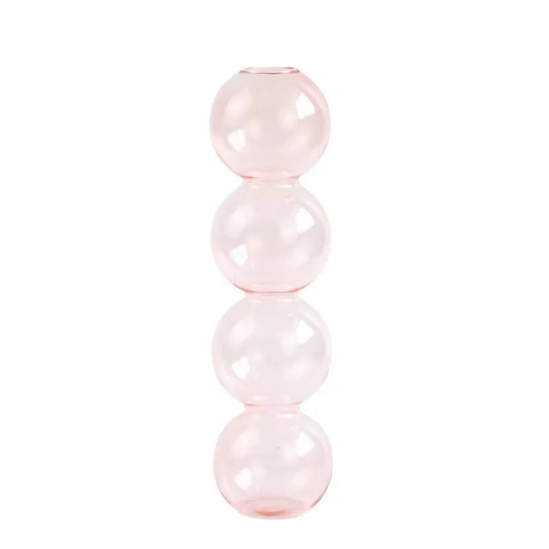 Nordic Glass Bubble Vase - Clear Hydroponic Planter for Home Desk Decor, Cute Simple Gift Idea & Flower Arrangement Decoration