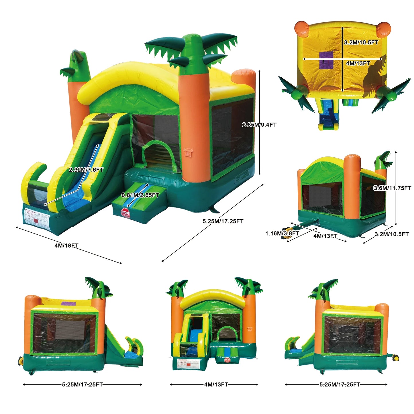 Inflatable Bounce House with Slide for Big Kids,Large Jumping Area,100% PVC Commercial Material,Outdoor Large 17'x 13' x 12'