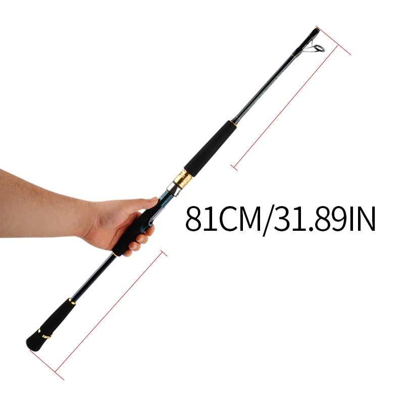 Large fishing heavy boat fishing rod, single rod, fast action, equal power, carbon fiber material, straight handle, 4.92/5.51/5.