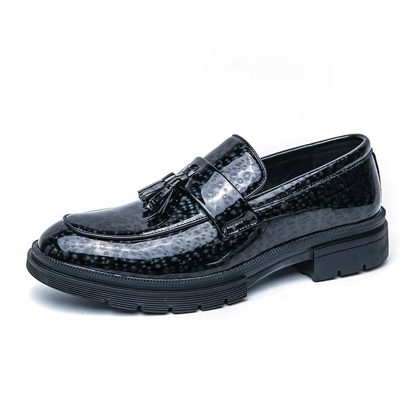 Stylish Leather Man Loafers Soft Thick Bottom Mens Casual Shoes Thick Sole Slip-on  Footwear Leisure Walk Business Dress Shoes