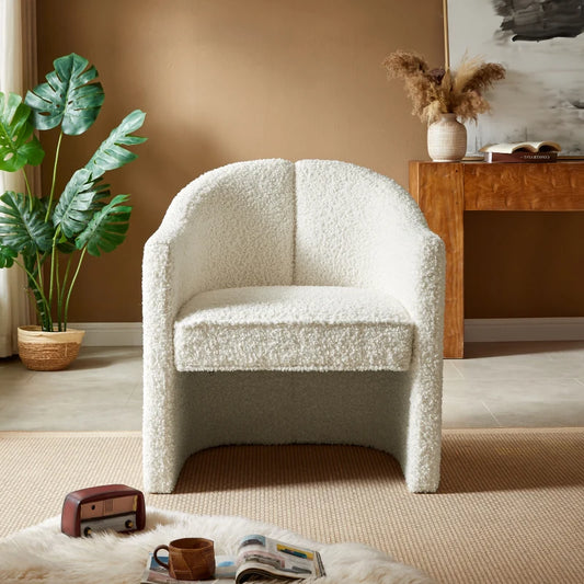 Stylish Curved Design, Comforting Embrace, Versatile Aesthetic, Dual Purpose Decorative Accent Chair, for Living room