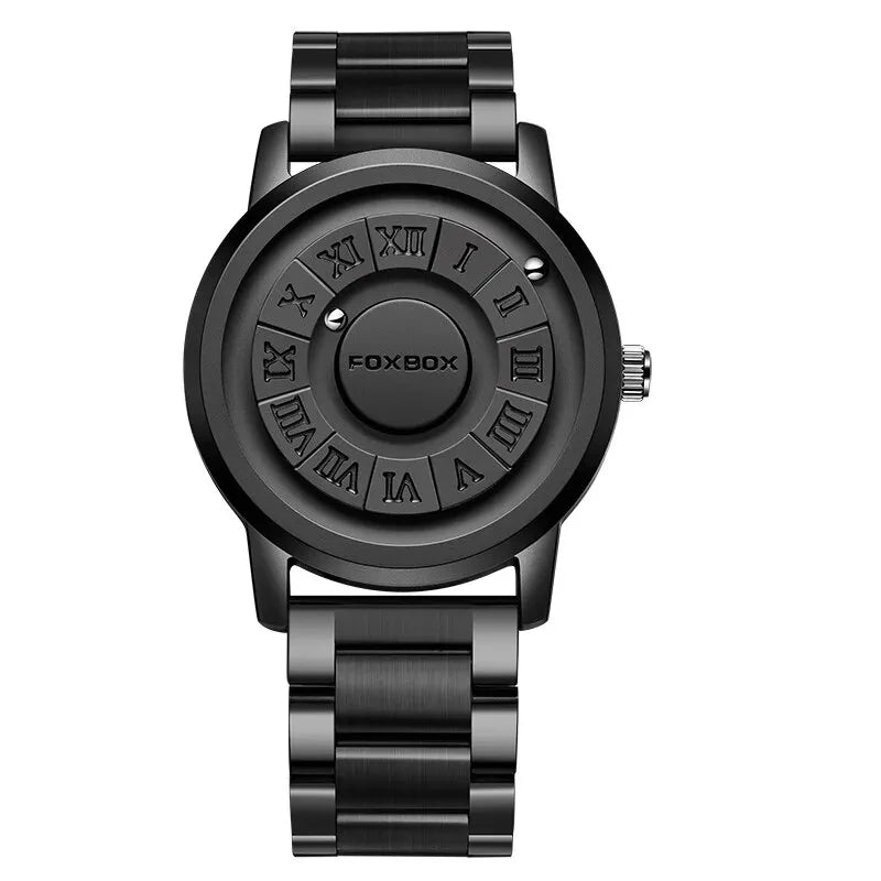 2025 New Men's Watches Luxury Quartz Watch For Men Creative Scrolling Pointer Magnetic Force Wrist Clock Relogio Masculino