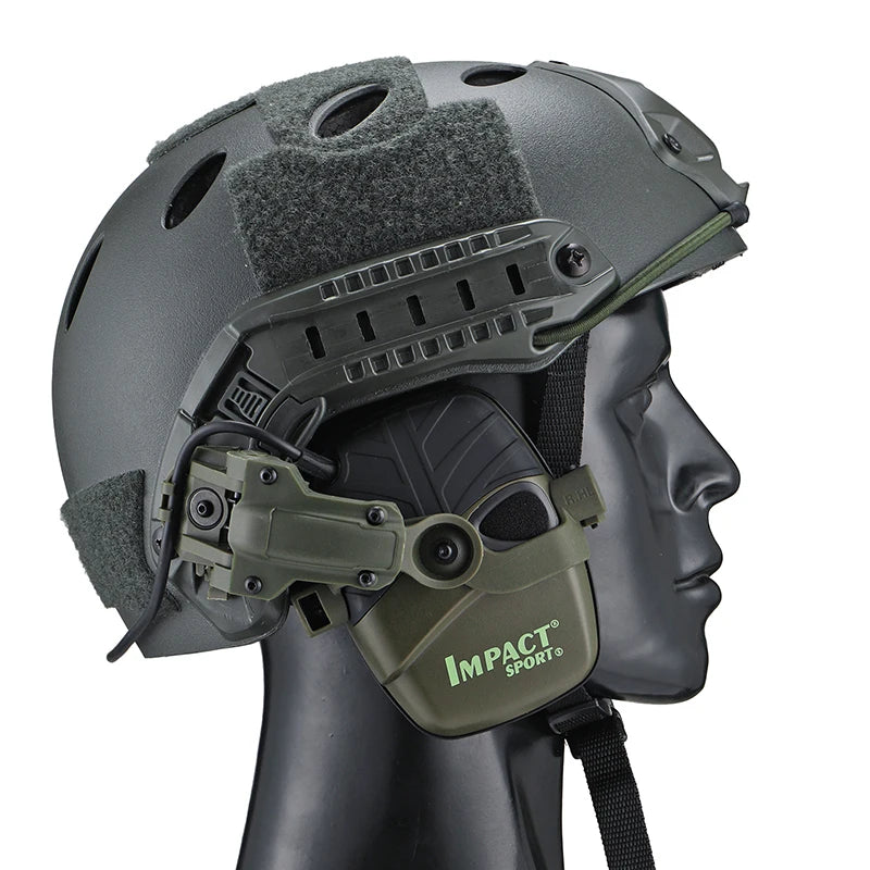 Electronic Shooting Headset Helmet Mounted Version Hunting Pickup and Noise Reduction Tactical Headset Hearing Protection