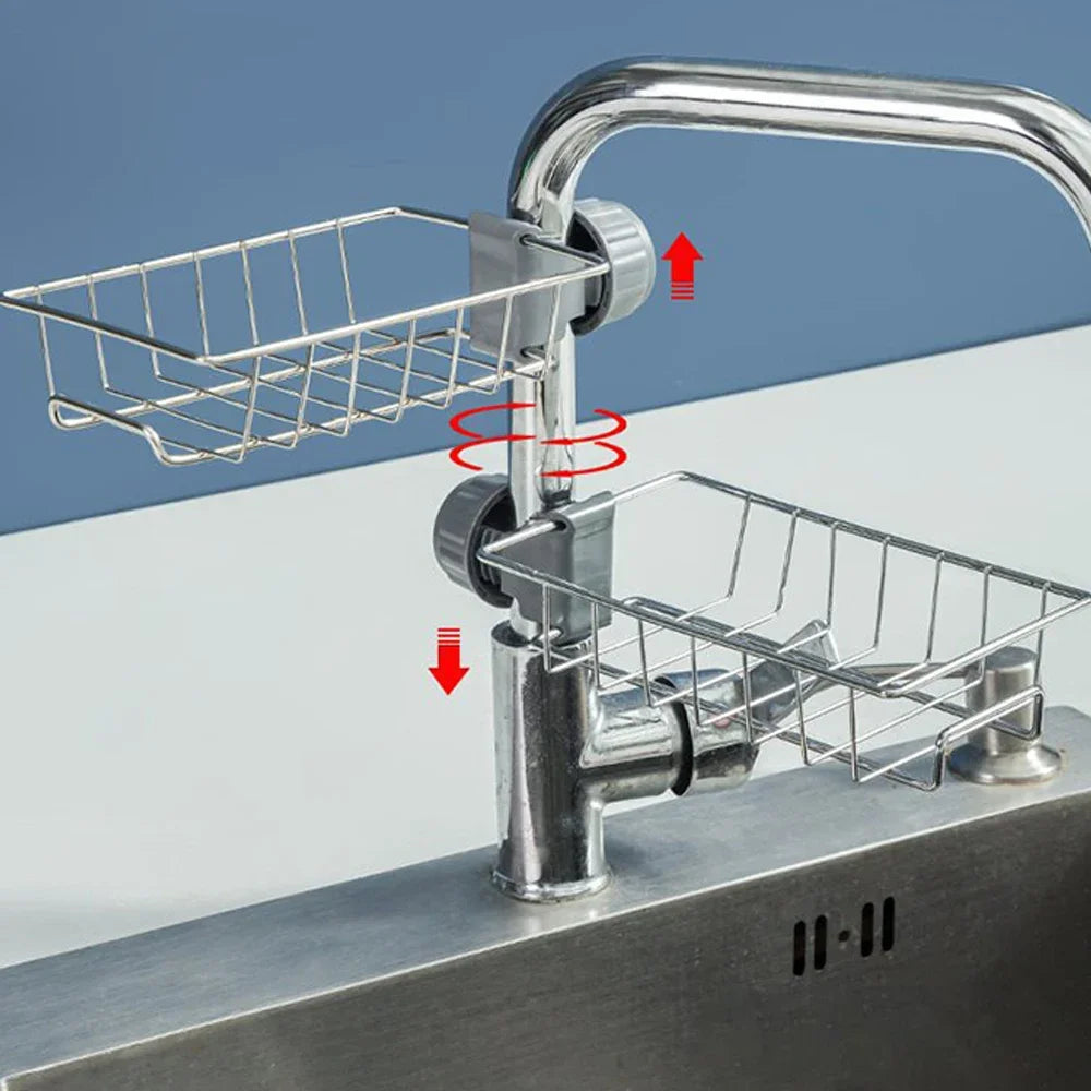 Bathroom Shelves Shower Rack Aluminum Basket For Soap Bathroom Storage Adjustable Kitchen Faucet Sink Rag Holders