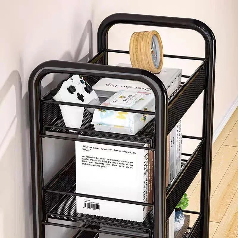 New Home Trolley Storage Rack Living Room Iron Organizer Shelf Multi-Layer Bathroom Storage Multifunctional Cart with Wheels